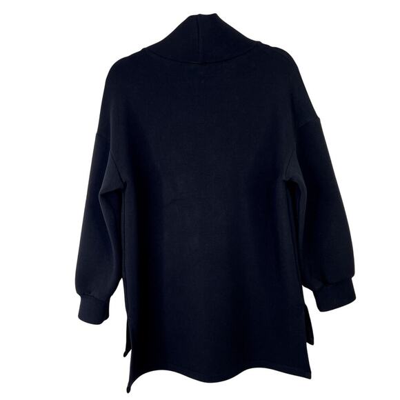 Marigold Shadows Black Funnel Neck Pullover Sweatshirt Top Long Sleeve Pocket - Picture 3 of 8